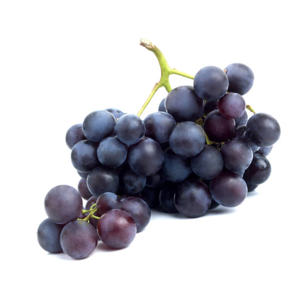 istock Juicy purple grapes isolated on a white background 1441840835