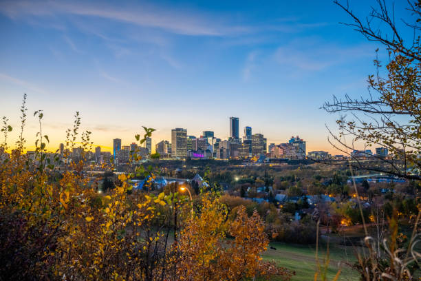 A mesmerizing view of a beautiful Edmonton Skyline, Alberta, Canada,