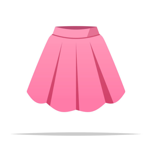 illustrations, cliparts, dessins animés et icônes de illustration isolée vectorielle de jupe rose - skirt