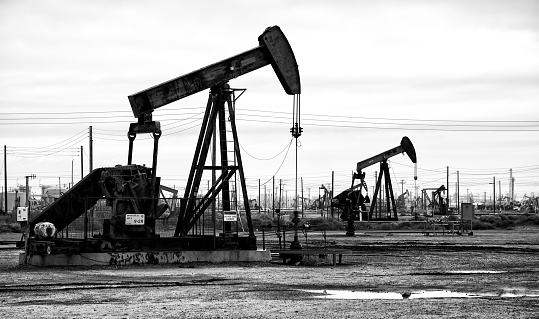 Oil rig in an oil field in Kern County, Californi