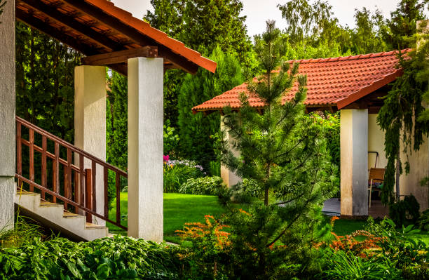 istock Back yard of a private house 1441844378