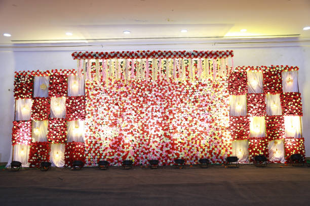 istock Wedding backdrop with flower and decoration 1441844398