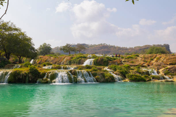 Waterfalls at Wadi Darbat in the Dhofar region of Oman stock photo