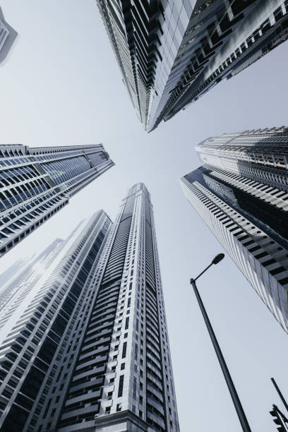 istock Vertical low angle shot of skyscrapers captured during the daytime 1441846483