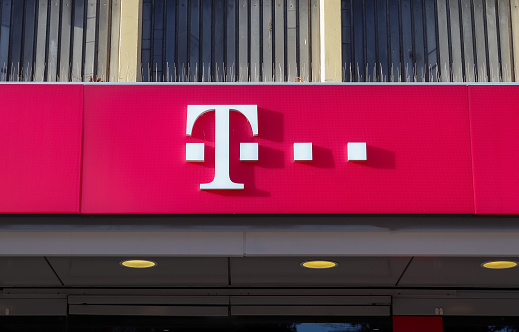 Kiel, Germany – January 18, 2021: The logo of the largest German telecommunication company named German Telekom