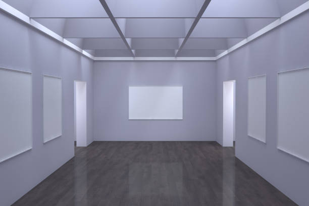 istock 3D rendering of an empty Museum hall 1441847502