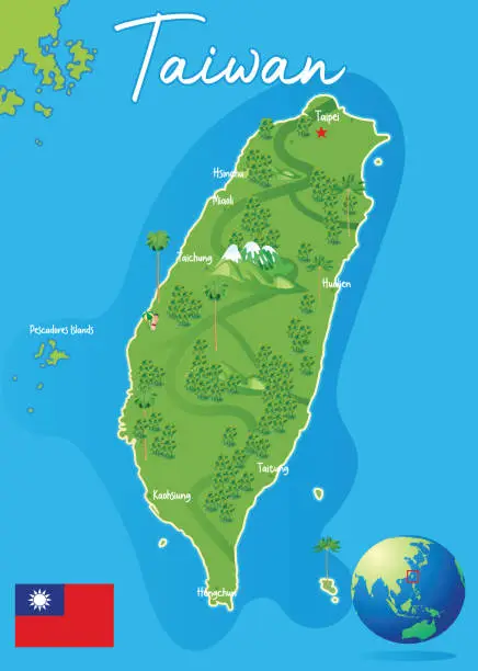 Vector illustration of Taiwan Map