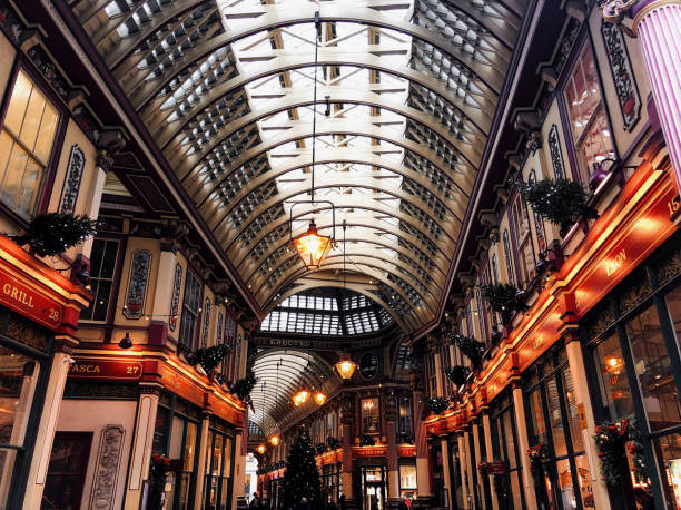 London, United Kingdom – December 18, 2018: A walk in the Leadenhall Market in London