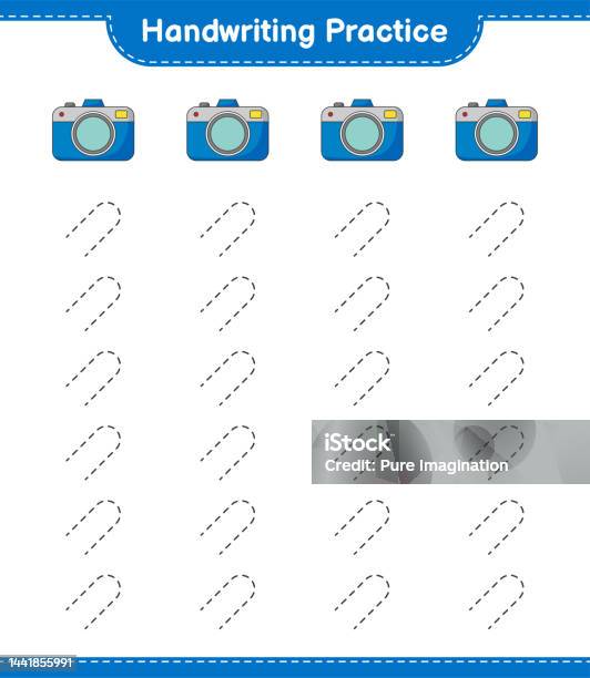 Handwriting Camera Handwriting Practice Tracing Lines Of Camera Educational Children Game ...