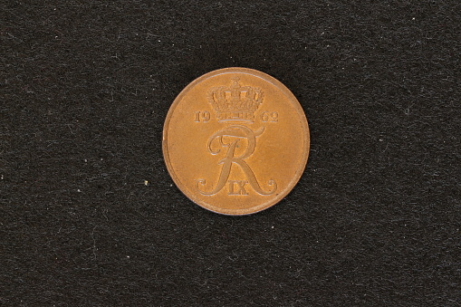 April 19, 2020, Menden: Close up of a Danish 5 öre coin