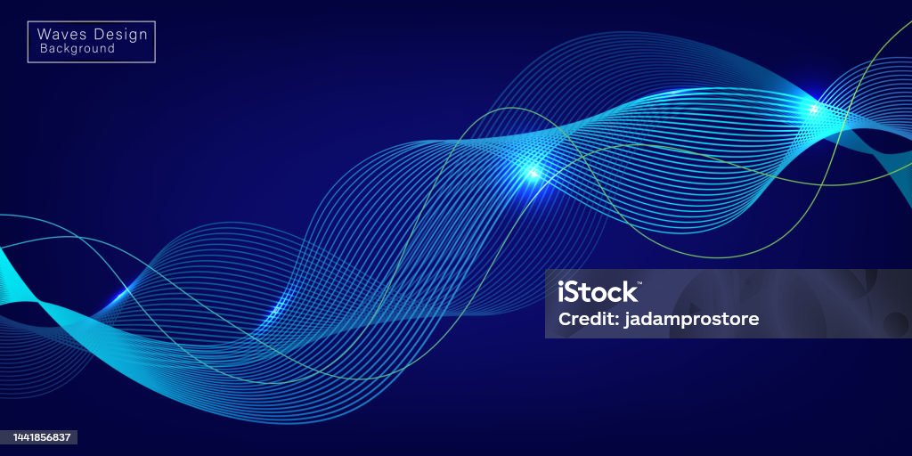Line Technology Particles Abstract Waving Line Particle Technology Background Stock Illustration ...