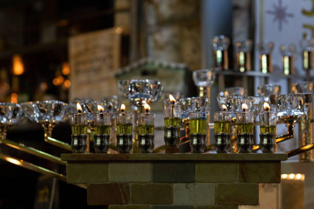 istock A glowing Hanukkah menorah on a Jerusalem street 1441857784