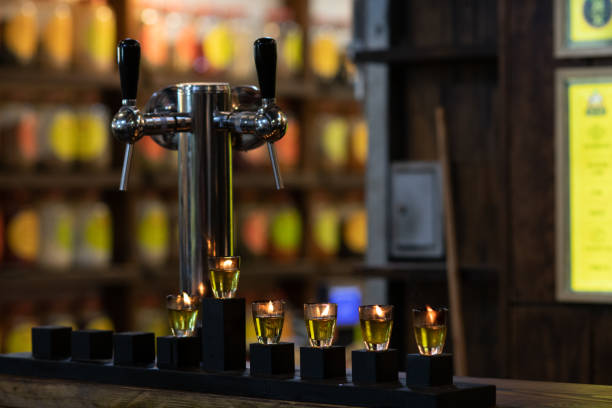 istock Hanukkah menorah and beer taps in a Jerusalem bar 1441858157
