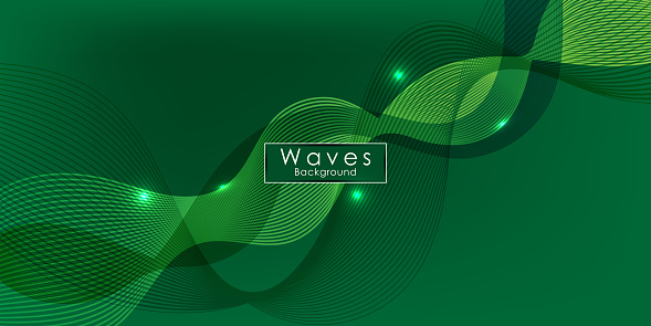 Abstract Green color vector background, Greencolor wave for design brochure, website, flyer