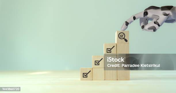 Assessment Automation Business And Technology Concept Performance Appraisal Quality Control Management Quality Evaluation Product Service Quality Warranty Customer Review And Satisfaction Survey Stock Photo - Download Image Now