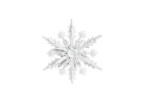 isolated Christmas decoration in the form of a snowflake close-up