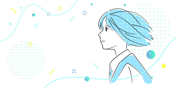  Anime Girl Side View Ilustraciones, Vectores y Gráficos Libres de Derechos