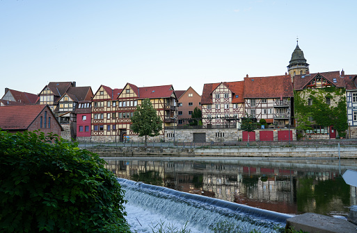 View of the city and historical buildings in Hann. Münden.