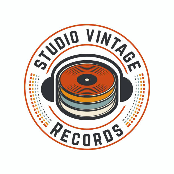 Studio Vintage Record Logo Studio Vintage Record Logo dvd logo stock illustrations