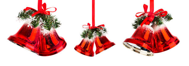 istock Set of Christmas bells with a red bow 1441865935