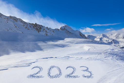 2023 on snow at mountains - Hochgurgl Austria - nature and sport background