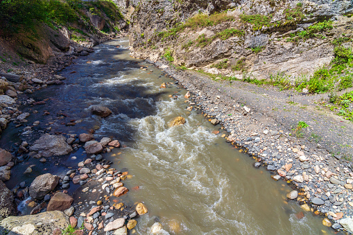 Mountain river in the gorge