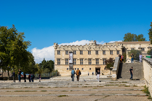 Facade of the Petit Palais from Place du Palais in Avignon