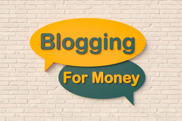 istock Blogging for money - Cartoon speech bubble. 1441869166