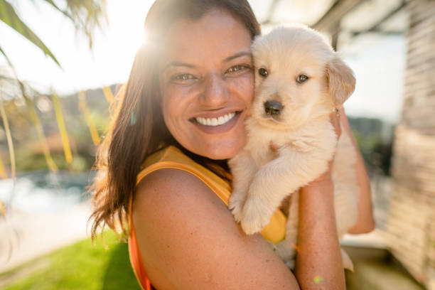 istock People having fun with the cute dog 1441872257