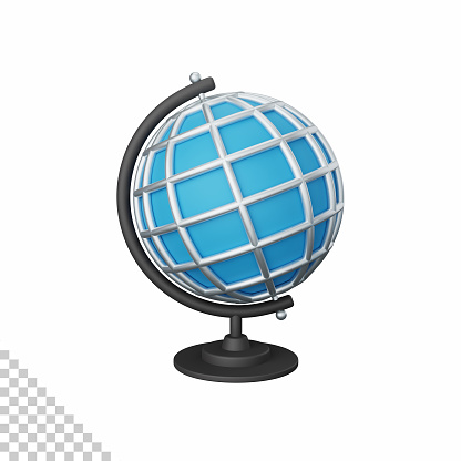 3d rendering table globe isolated useful for education, learning, knowledge, school and class design