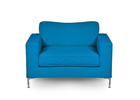 Antique blue velvet sofa