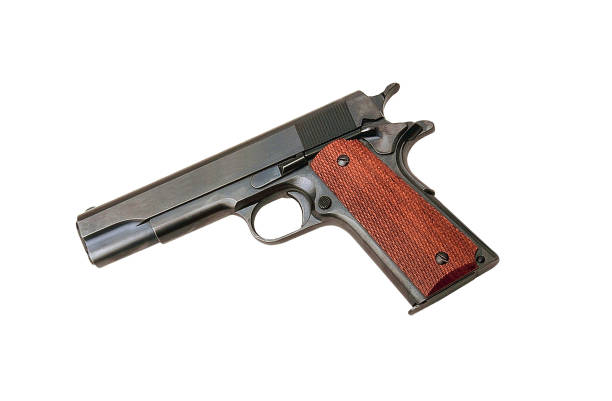 istock Closeup of pistol 1441876947