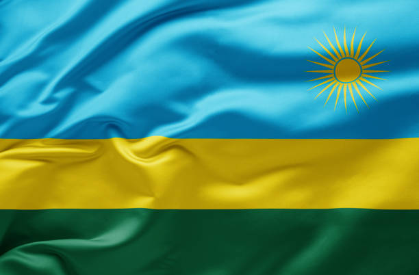Waving national flag of Rwanda