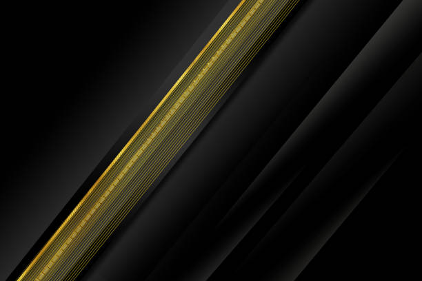 istock Abstract luxury style black background with golden lines and space for text. 1441878526