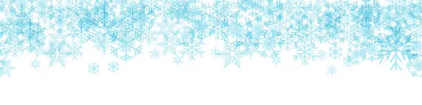 Vector illustration of Vector Winter Background. A cold Christmas with snowfall and ice crystals banner