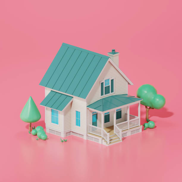 istock 3d render of a modern house, Real estate concept. 1441881227