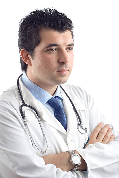 istock Young doctor with a stethoscope (clipping path included) 144188156