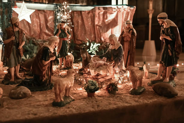 istock Christmas creche with Joseph Mary and Jesus 1441881684