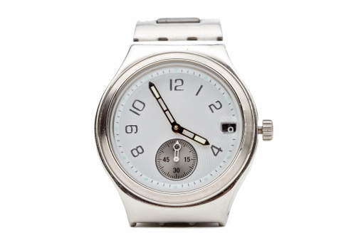 Wrist watch against white background