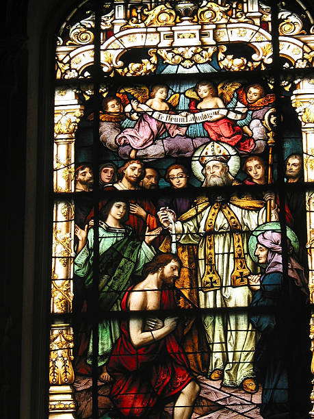 istock Stain Glass Window Inside Church St Augustine Florida 144188940