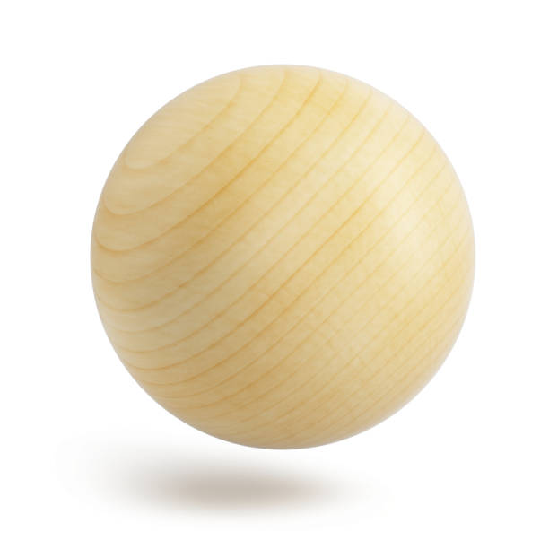 istock 3d wooden spheres isolated on a white - 3d rendering 1441893340