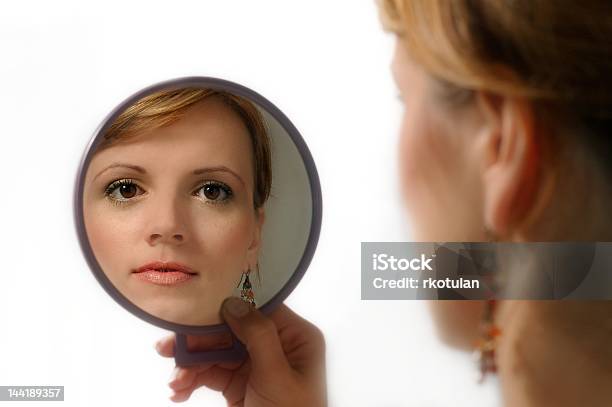 Mirror And Woman Stock Photo - Download Image Now - Adult, Beauty, Cut Out