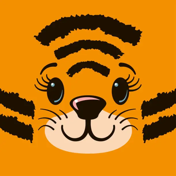 Vector illustration of Cute Little Tiger