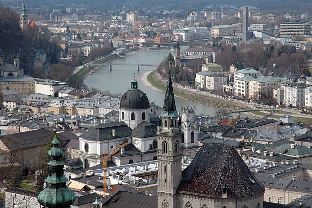 Aerial View Of Salzburg, Austria stock photo