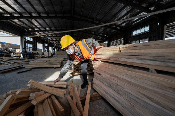 istock A female worker works in a wood processing factory 1441897905