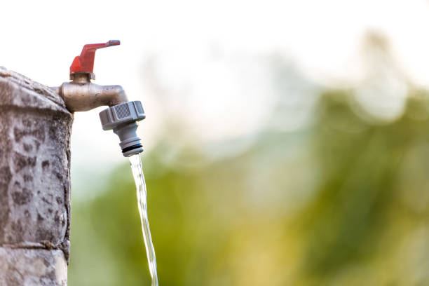 Drinking Clean Spring Water from a Mountain Fountain