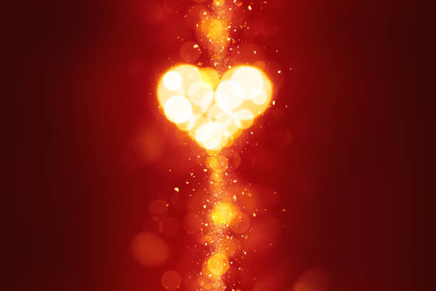 Light bokeh heart on valentines abstract background. This file is cleaned and retouched.