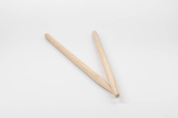 istock Wooden drumsticks isolated on white background. 1441906484