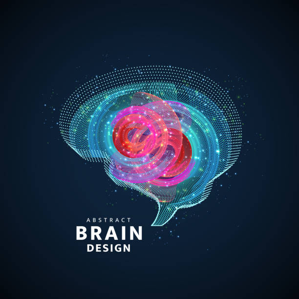 ilustrações, clipart, desenhos animados e ícones de o padrão cerebral de pontos e linhas. - brain human nervous system contemplation healthcare and medicine