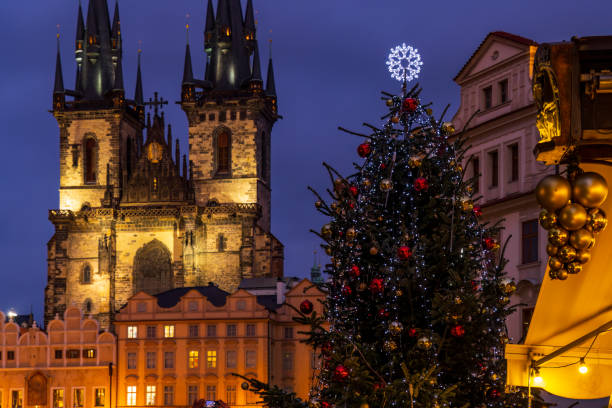 istock Old Town Square at Christmas time, Prague, Czech Republic 1441909396
